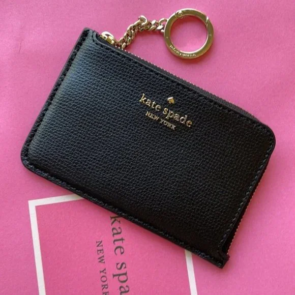 Kate Spade Darcy Medium L-Zip Card Holder Black - Picture 7 of 15